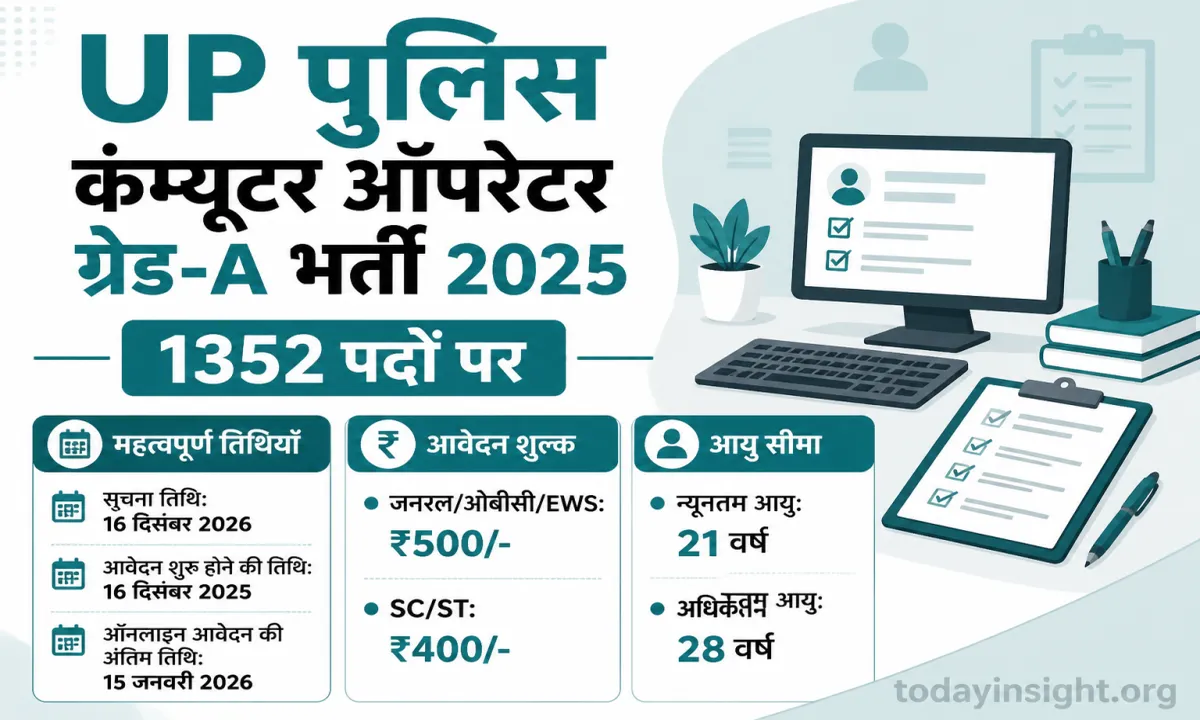 UP Police Computer Operator Grade-A Recruitment 2025